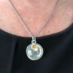 Faith with mustard seed sterling silver necklace